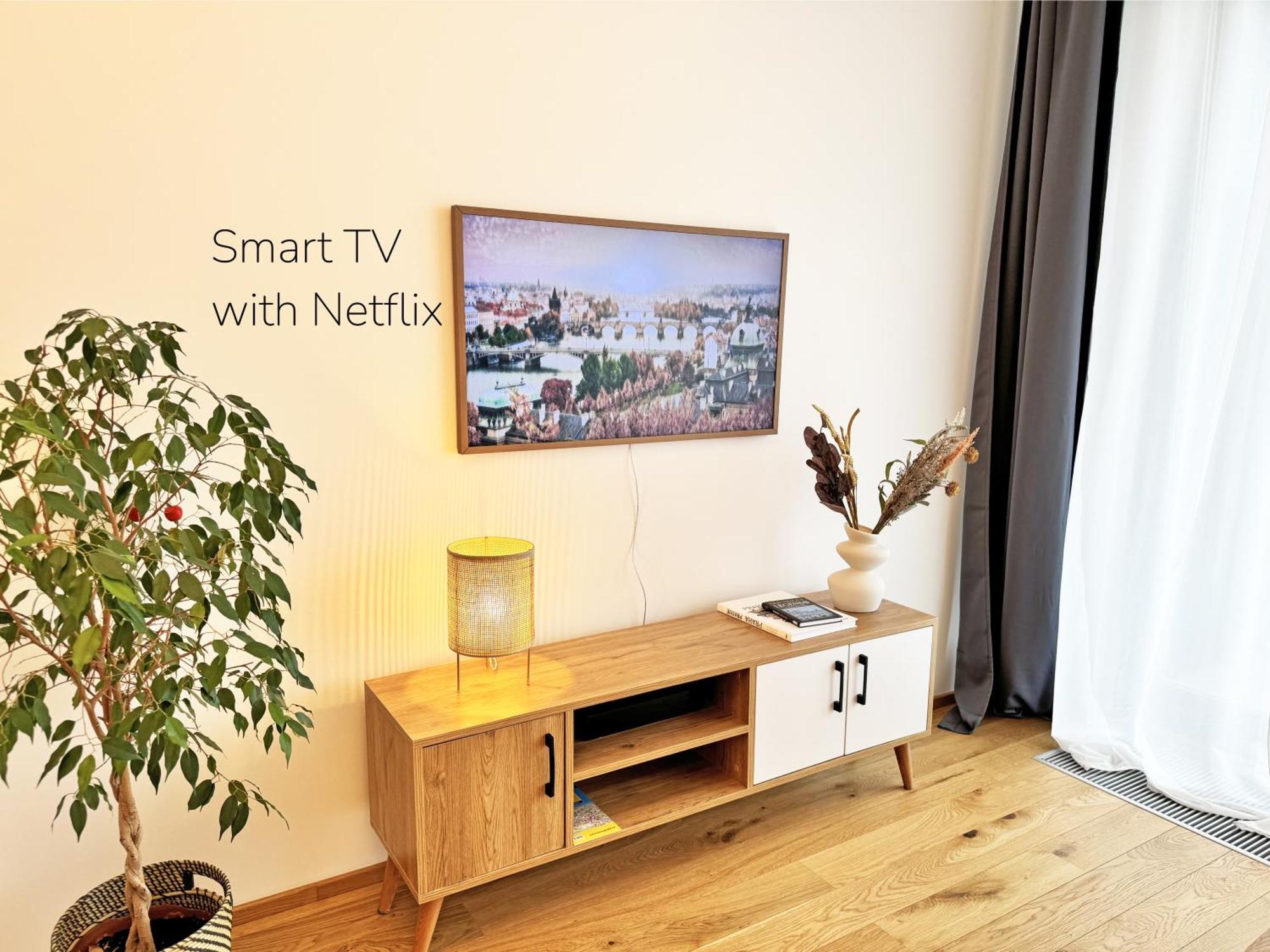 New Studio, King Bed, Free Parking, Terrace Apartmán Prague